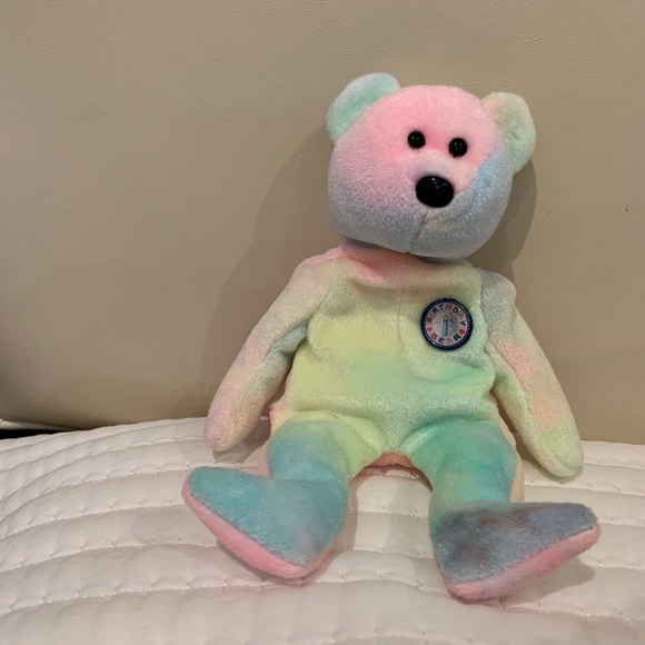 Beanie Baby Rainbow Tie Dye Bear - Picture 1 of 6